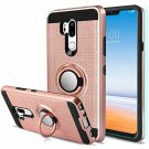 For LG G7 ThinQ Case with HD Screen Protector Degree Rotating Ring Holder Gold
