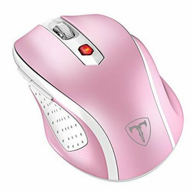 Wireless Mouse 2.4G USB Receiver 5 Adjustable DPI Levels 6 Buttons Pink