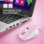 Wireless Mouse 2.4G USB Receiver 5 Adjustable DPI Levels 6 Buttons Pink