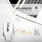 Wireless Mouse 2.4G USB Receiver 5 Adjustable DPI Levels 6 Buttons White