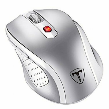Wireless Mouse 2.4G USB Receiver 5 Adjustable DPI Levels 6 Buttons Silver