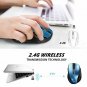 Wireless Mouse Optical USB Receiver 2.4G 5 Adjustable DPI Levels 6 Buttons Blue