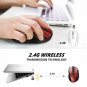 Wireless Mouse 2.4G USB Receiver 5 Adjustable DPI Levels 6 Buttons Red