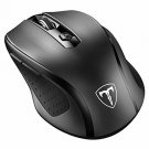 Wireless Mouse 2.4G USB Receiver 5 Adjustable DPI Levels 6 Buttons Black