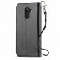 For Galaxy J8 Case Wallet Stand Slim Fit Heavy Duty Protective Shock Flip Black