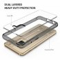For Galaxy A8 case Crystal Clear PC Back Bumper Smoke Raised Bezels Black
