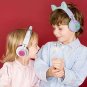Bluetooth Headphones Riwbox 7S Cat Ear LED Light Wireless Foldable PurpleGreen
