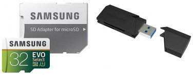 32GB EVO Select Memory Card and Sabrent SuperSpeed 2Slot USB 3.0 Flash Memory