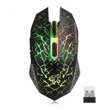 Gaming Mouse Wireless 2.4GHz USB  Optical Rechargeable 3 Adjustable 6 Buttons