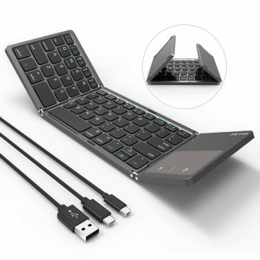 Foldable Keyboard Jelly Comb B003S 3in1 USB/Microusb/Type C Wired  BT Dark Gray