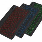 Keyboard Universal Slim Portable Wireless Bluetooth 3.0 7 Colors Backlit Black