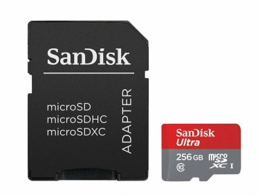 SanDisk Ultra 256GB MicroSDXC UHSI Card with Adapter SDSQUNI256GGN6MA full HD