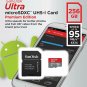 SanDisk Ultra 256GB MicroSDXC UHSI Card with Adapter SDSQUNI256GGN6MA full HD