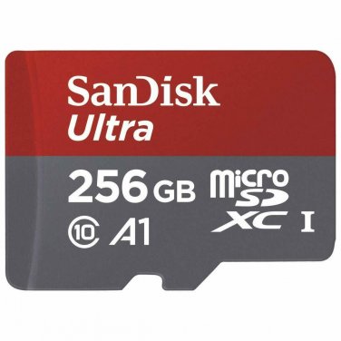 SanDisk 256GB Ultra MicroSDXC UHSI Memory Card with Adapter  100MB/S  Full HD