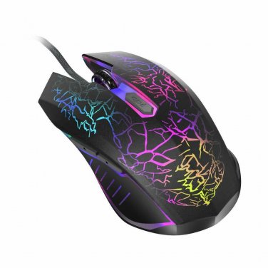 Gaming Mouse Wired USB Optical Computer Mice with RGB Backlit DPI Up 2400,Black