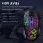 Gaming Mouse Wired USB Optical Computer Mice with RGB Backlit DPI Up 2400,Black