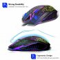 Gaming Mouse Wired USB Optical Computer Mice with RGB Backlit DPI Up 2400,Black