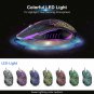 Gaming Mouse Wired USB Optical Computer Mice with RGB Backlit DPI Up 2400,Black