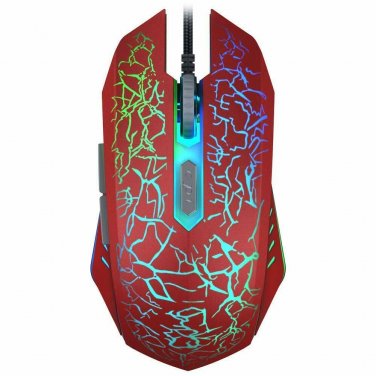 Gaming Mouse Wired USB Optical Computer Mice with RGB Backlit DPI Up 2400 Red