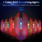 Gaming Mouse Wired USB Optical Computer Mice with RGB Backlit DPI Up 2400 Red