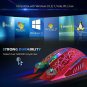 Gaming Mouse Wired USB Optical Computer Mice with RGB Backlit DPI Up 2400 Red
