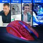 Gaming Mouse Wired USB Optical Computer Mice with RGB Backlit DPI Up 2400 Red