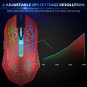 Gaming Mouse Wired USB Optical Computer Mice with RGB Backlit DPI Up 2400 Red