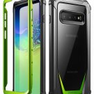 For Galaxy S10 Plus Case Rugged Clear FullBody Hybrid Bumper Cover Green