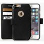 For iPhone 6S Plus Wallet case Faux Leather Ultra-Strong Magnetic Closure Black