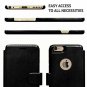 For iPhone 6S Plus Wallet case Faux Leather Ultra-Strong Magnetic Closure Black