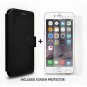 For iPhone 6S Plus Wallet case Faux Leather Ultra-Strong Magnetic Closure Black
