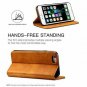 For iPhone XR Wallet Case Premium Leather Business Credit Card Holder Flip Khaki