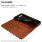 For iPhone XR Wallet Case Premium Leather Business Credit Card Holder Flip Khaki