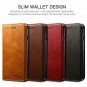 For iPhone XR Wallet Case Premium Leather Business Credit Card Holder Flip Khaki