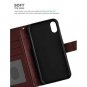 iPhone Xs Max Case Wallet Card Holder Magnetic Closure,Durable Leather Brown