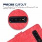 Samsung Galaxy S10 Plus Case Wallet PU Leather Stand Feature Wrist Strap Red