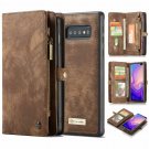 For Galaxy S10 Plus Case Wallet Handmade Premium Cowhide Leather Card Slot Brown