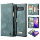 For Galaxy S10 Plus Case Wallet Handmade Premium Cowhide Leather Card Slot Blue