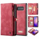 For Galaxy S10 Plus Case Wallet Handmade Premium Cowhide Leather Card Slot Red