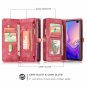 For Galaxy S10 Plus Case Wallet Handmade Premium Cowhide Leather Card Slot Red