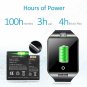 Smart Watch Bluetooth Android with SIM card slot Camera Touchscreen IOS Black