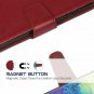 Samsung Galaxy S10 Plus Case Wallet PU Leather Stand Feature Wrist Strap Wine