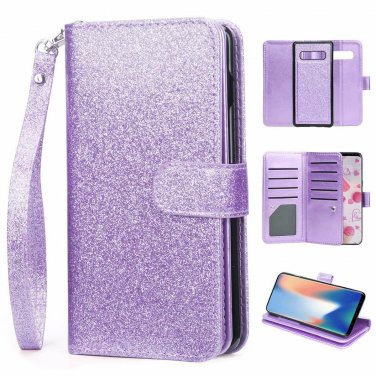 For Galaxy S10 Plus Case Wallet Cover Folio Cover Stand Feature Card Slot Purple