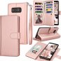 For Galaxy Note 8 Wallet Case PU Leather Detachable Magnetic Credit Card Rose