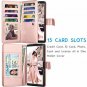 For Galaxy Note 8 Wallet Case PU Leather Detachable Magnetic Credit Card Rose