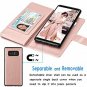 For Galaxy Note 8 Wallet Case PU Leather Detachable Magnetic Credit Card Rose