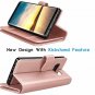 For Galaxy Note 8 Wallet Case PU Leather Detachable Magnetic Credit Card Rose
