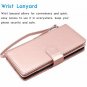 For Galaxy Note 8 Wallet Case PU Leather Detachable Magnetic Credit Card Rose