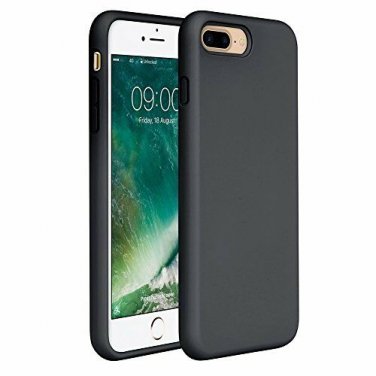 For iPhone 7/8 Plus Case Silicone Case Rubber Full Body Protection Black