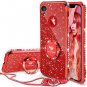 For Apple iPhone XR Case Cute Girly Glitter Bling Diamond Rhinestone Ring Red